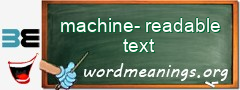 WordMeaning blackboard for machine-readable text